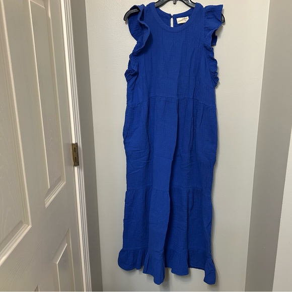 Universal Thread Dresses & Skirts - Universal Thread Tiered Cottage Core Sleeveless Gauze  Maxi Dress Blue Cotton L
